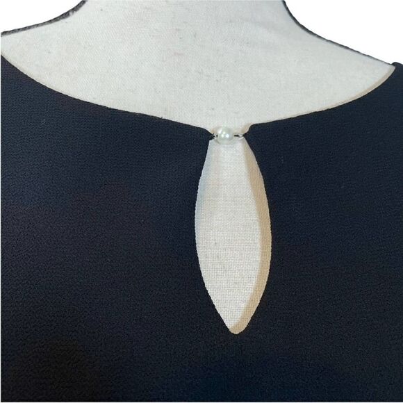 Le Bos Long Sleeve Bead Embellished Blouse Black Career Date Night Classy Top - Picture 12 of 13